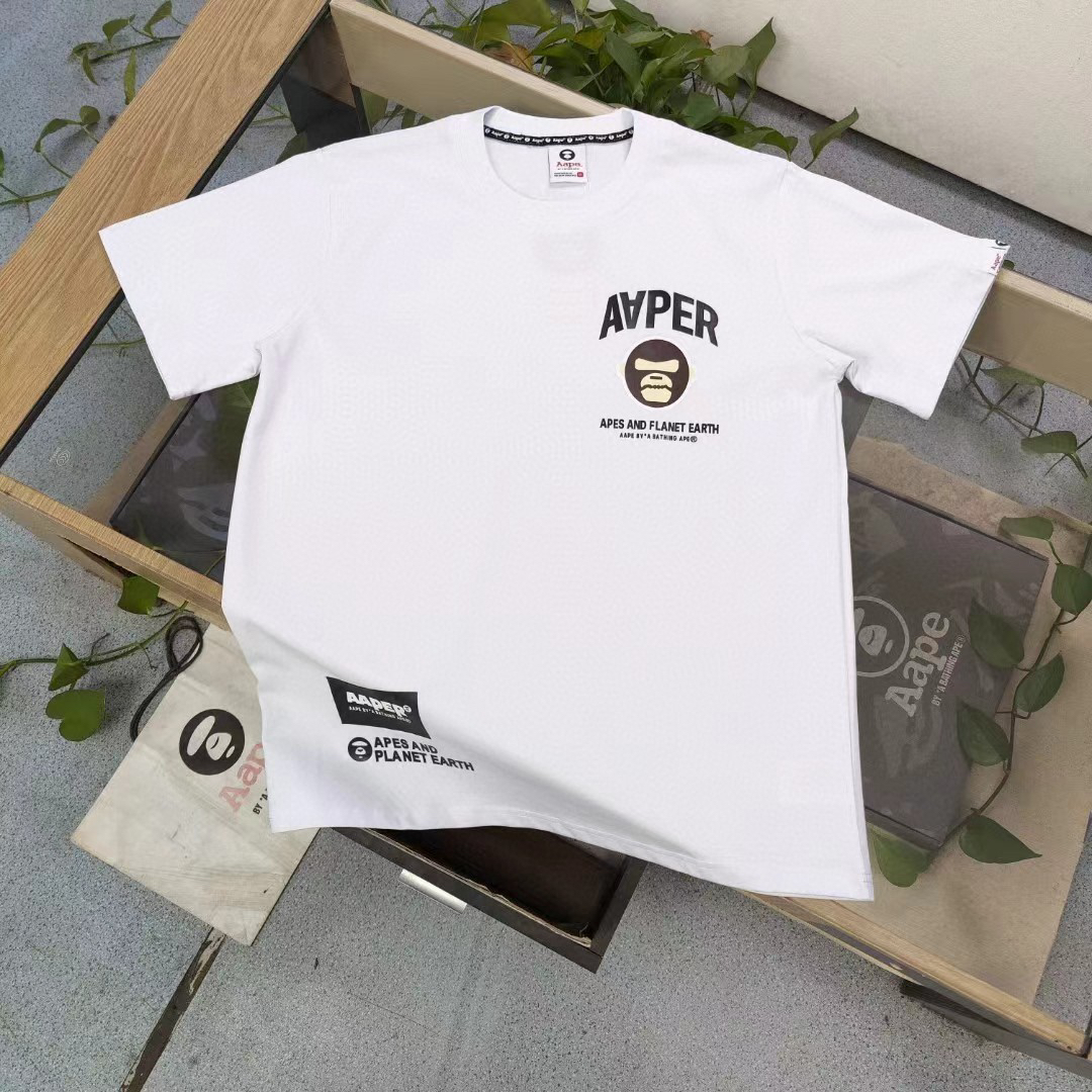 AAPE Apes and Planet Earth White T-Shirt