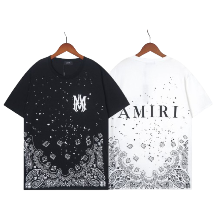 AMIRI Bandana Print T-Shirt Black/White T-Shirts