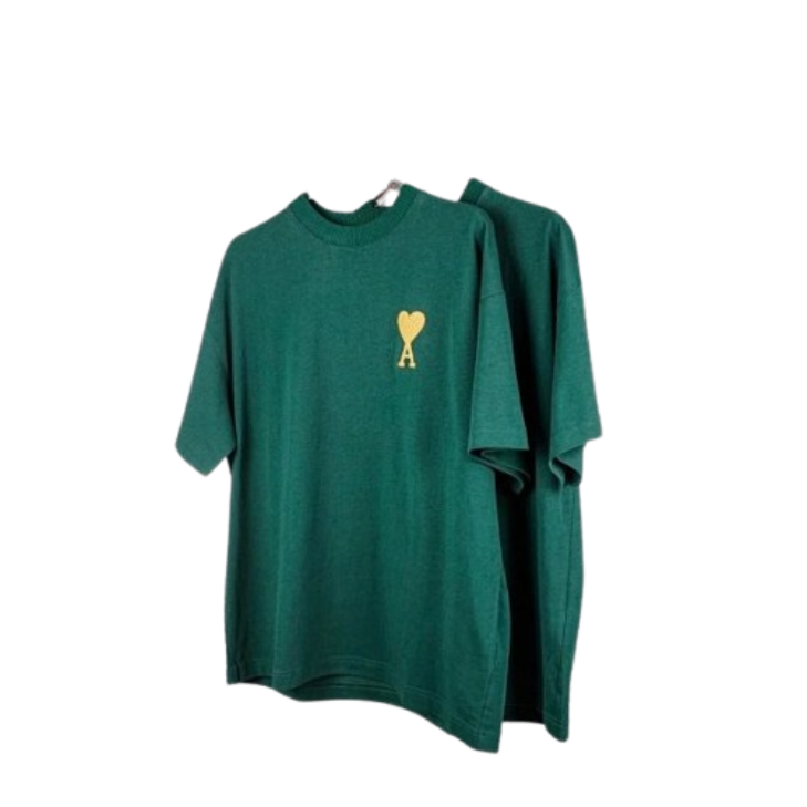 AMI Paris Ami de Coeur T-Shirt Green T-Shirts