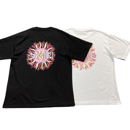 AMI Sun Logo T-Shirt Black White T-Shirts