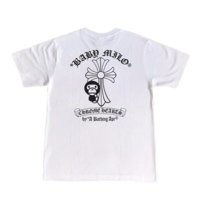 A Bathing Ape BABY MILO Chrome Hearts T-Shirt White T-Shirts