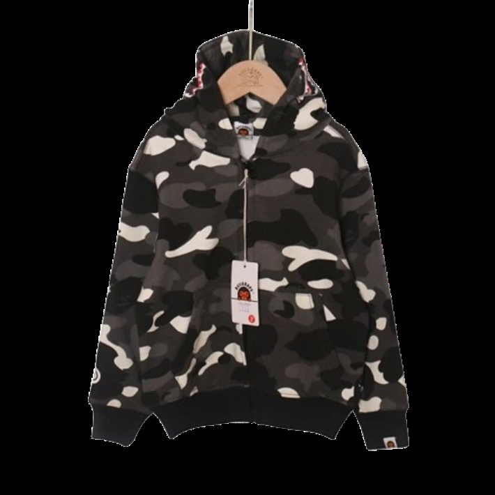 A Bathing Ape Camo Hoodie Gray, Hoodies
