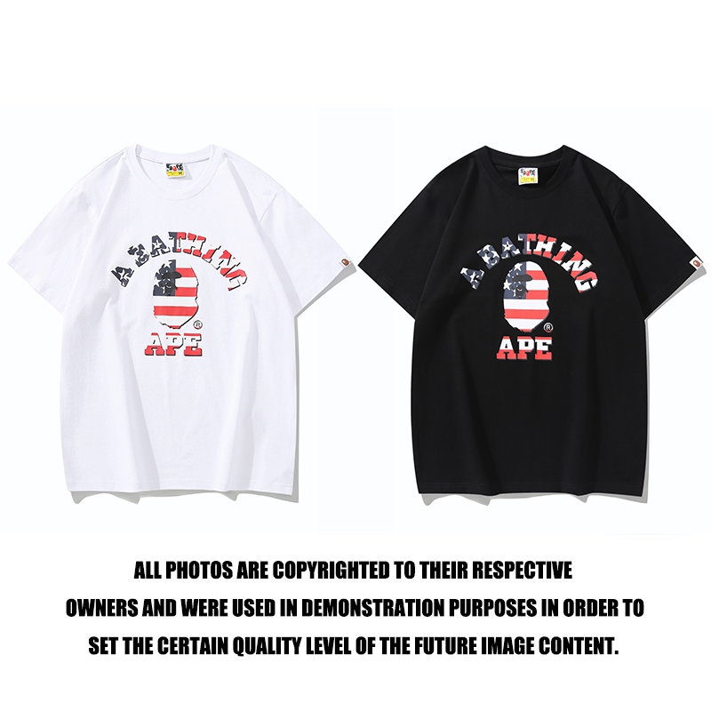 A Bathing Ape USA Flag Graphic White and Black