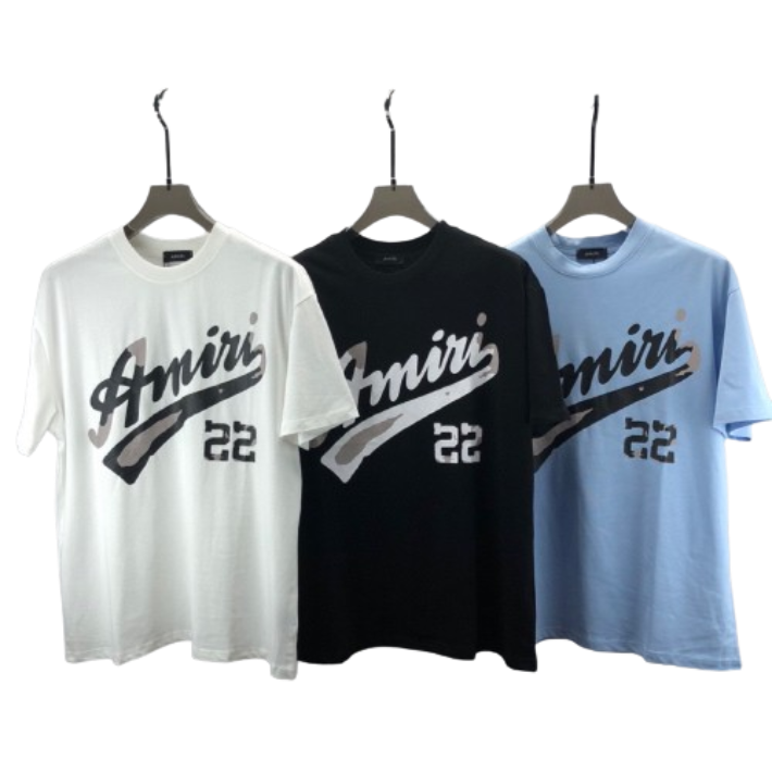 Amiri Graphic T-Shirt 22 White, Black, Blue T-Shirts