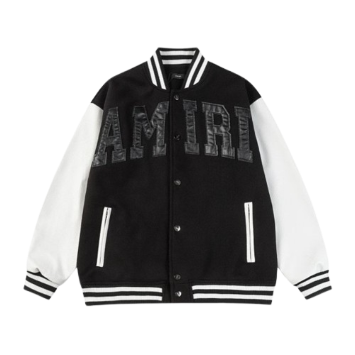 Amiri Varsity Jacket Black White Jackets