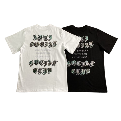 Anti Social Social Club Dystopian Crime Wave T-Shirt Black/White T-Shirts