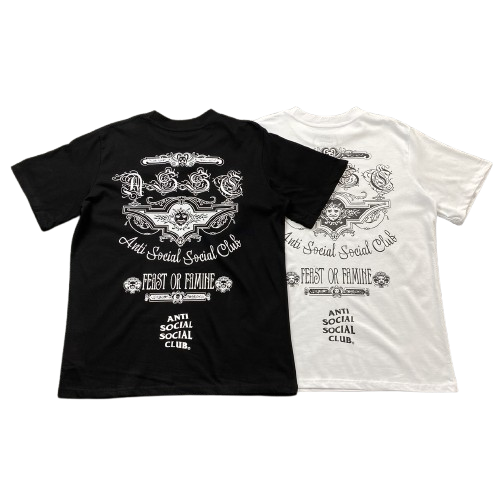 Anti Social Social Club Feast or Famine T-Shirt Black and White T-Shirts