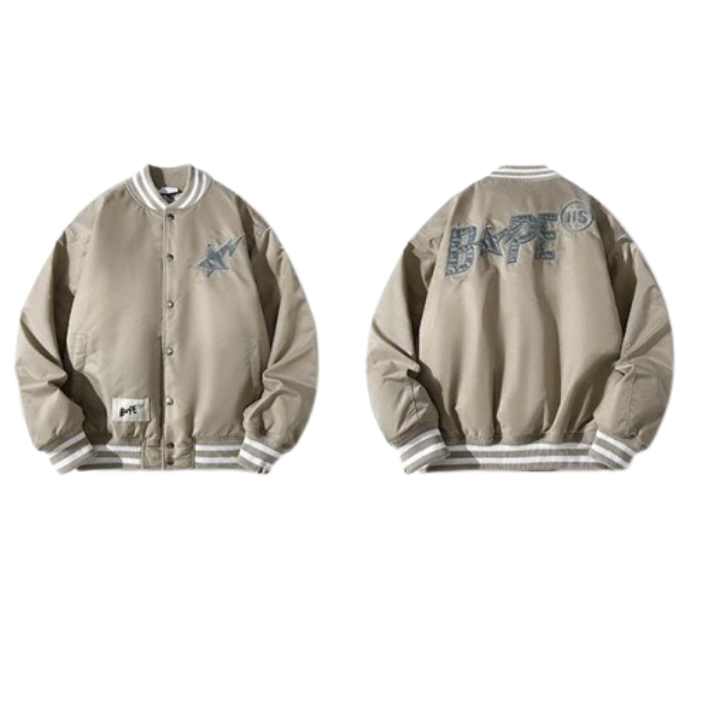 BAPE Bomber Jacket Beige Jackets