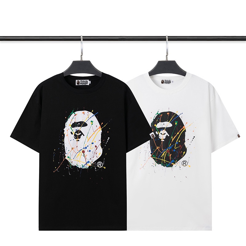 BAPE Splatter Ape Head Black/White