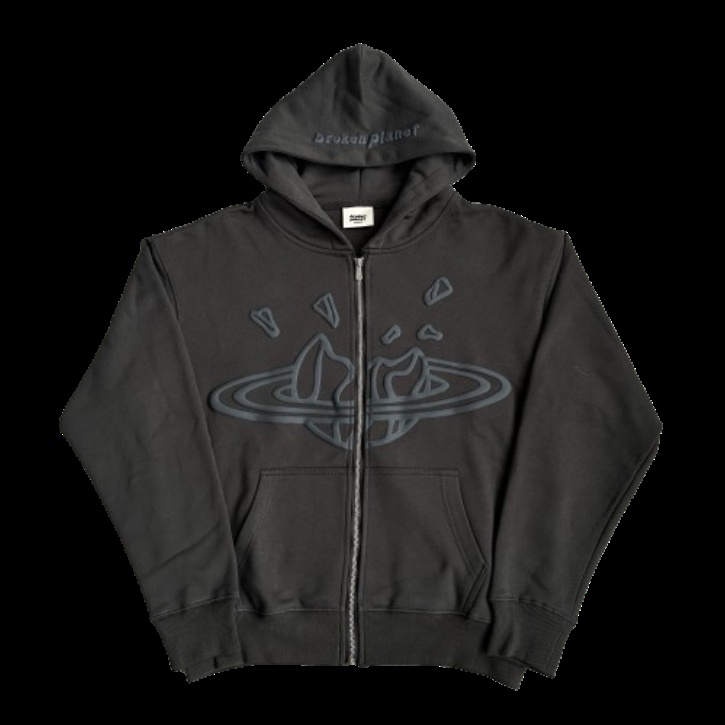 Broken Planet Hoodie with Broken Planet Logo Black Hoodie
