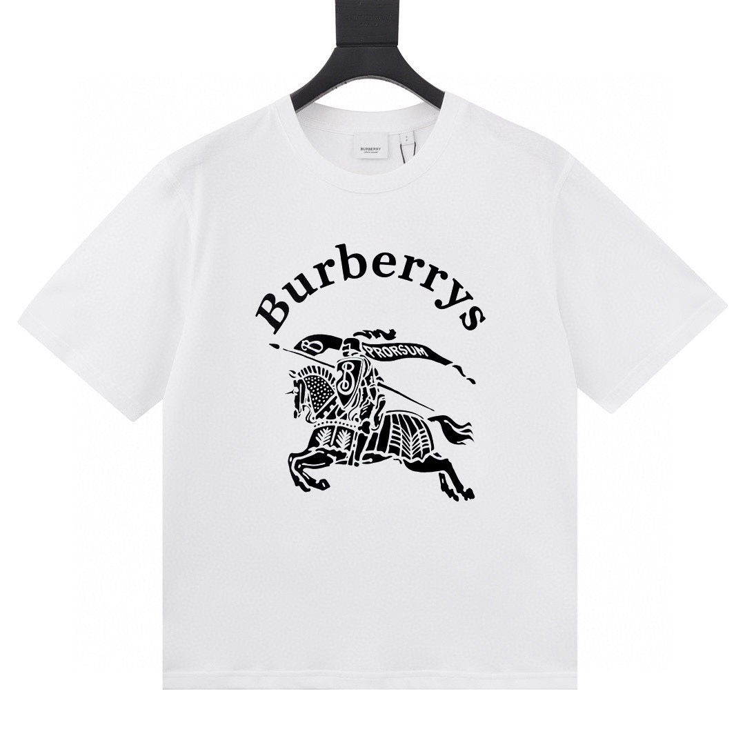 Burberry Horseback Rider Print White