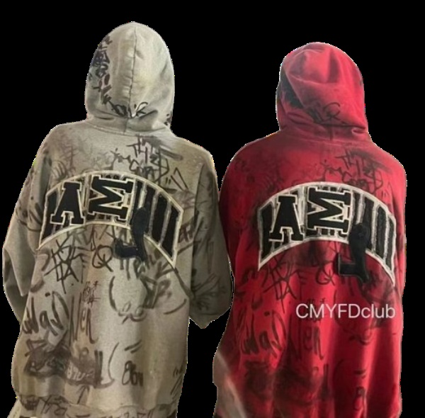 CMYFDclub Graffiti Hoodie Grey Red Hoodies