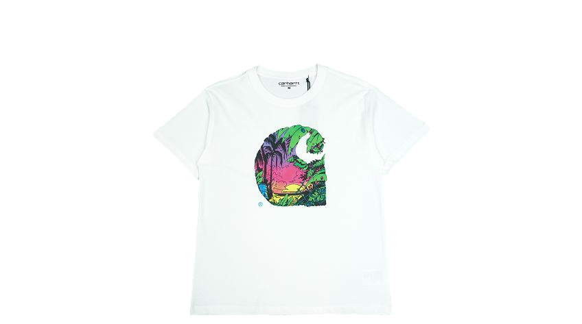 Carhartt T-Shirt with Tropical Wave Print White T-Shirts