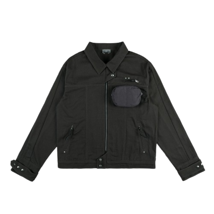 Cav Empt Zipped Jacket with Chest Pouch Black Jackets