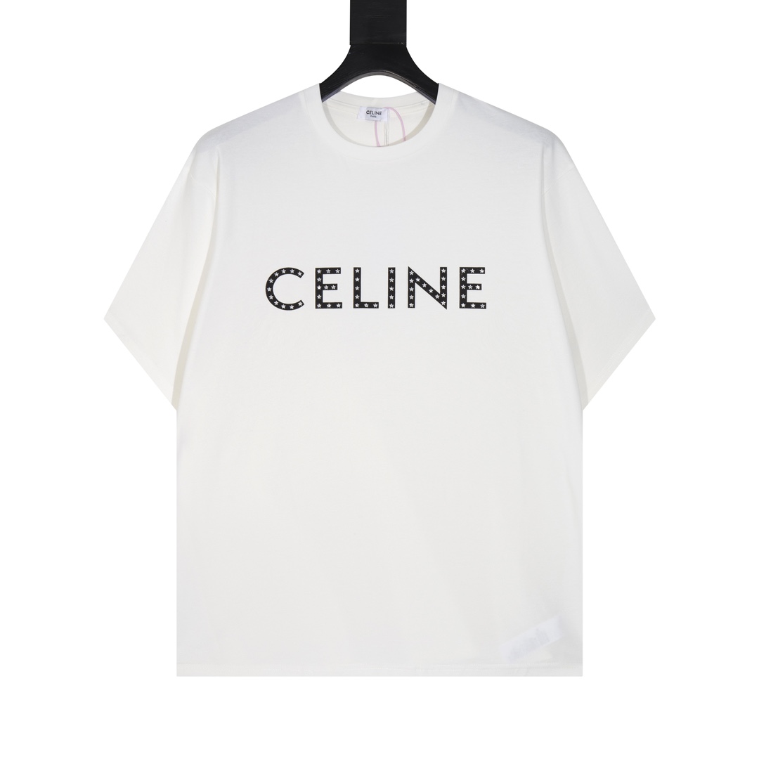 Celine Studded Logo White