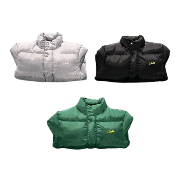 Corte Puffer Jacket Silver Green Black Jackets