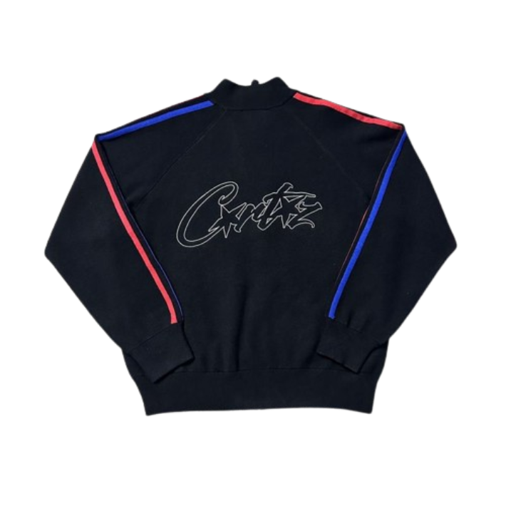 Ctrz Track Jacket Black with Red and Blue Stripes Jackets