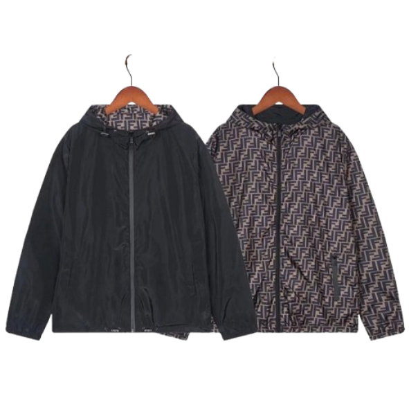 Fendi Reversible Windbreaker Jacket Black Jackets