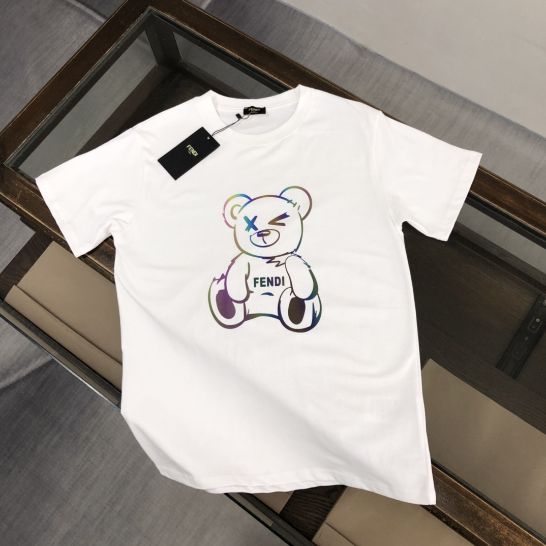 Fendi Teddy Bear Graphic Tee White