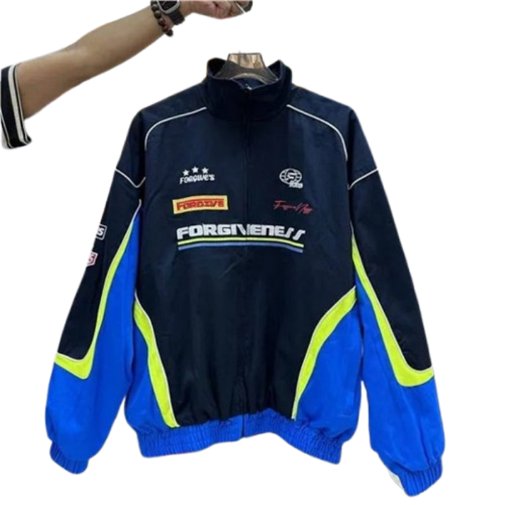 Forgiveness Track Jacket Black Blue Neon Yellow Jackets