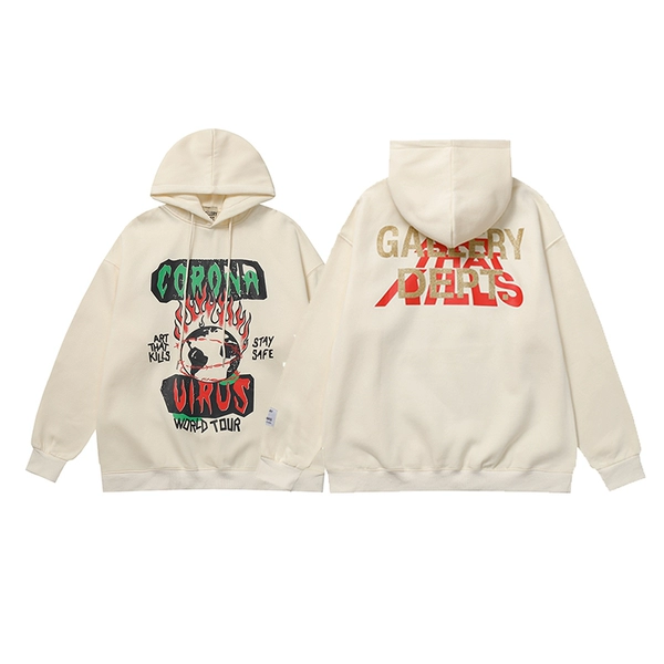 Gallery Dept Comfy Basics Fashion letter Print Loose Casual Fleece lined Hoodie Sweatshirt