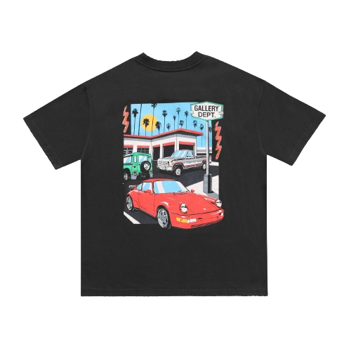 Gallery Dept. T-shirt with Car Illustration Black T-Shirts