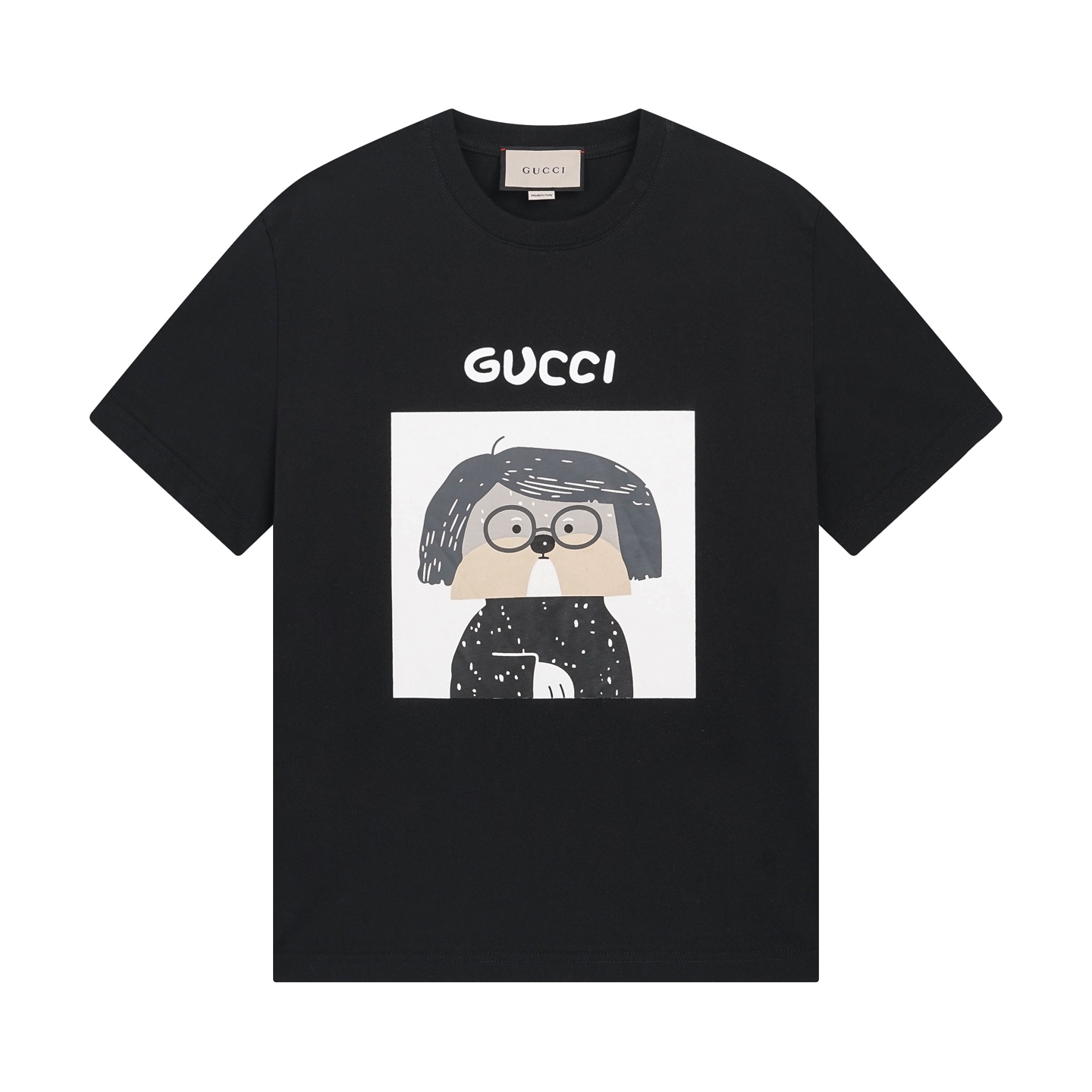 Gucci Cartoon Dog Graphic Black