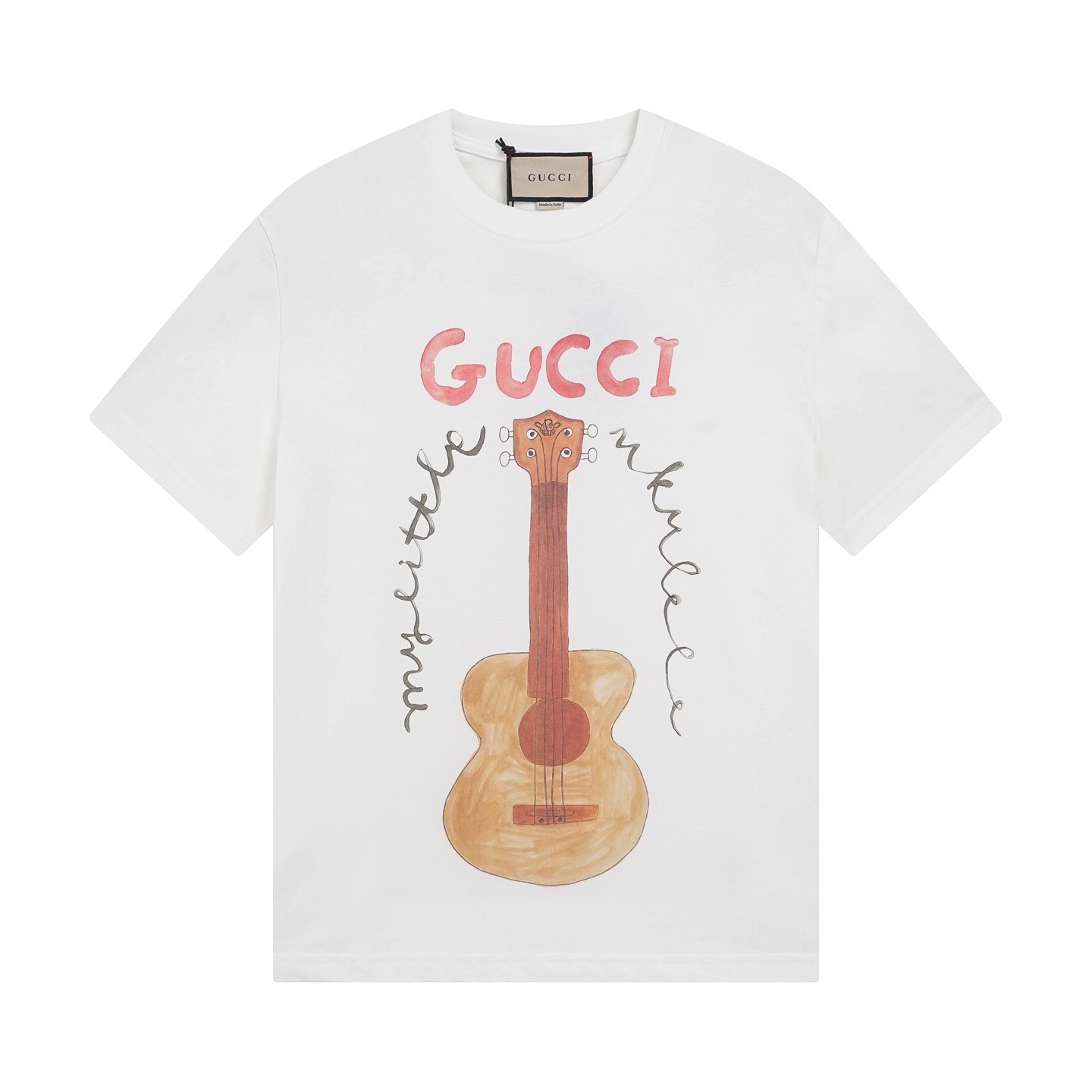 Gucci Guitar Print White