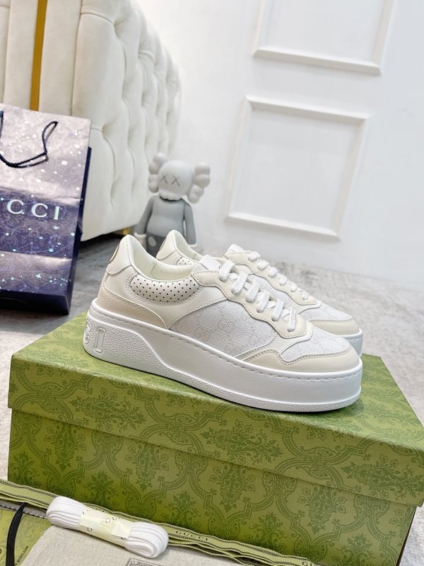 Gucci Platform Sneakers Cream Shoes