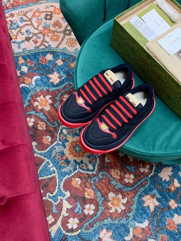 Gucci Sneakers Black & Red Shoes