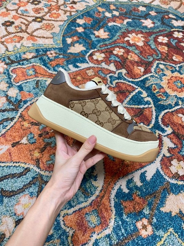 Gucci Sneakers Brown GG Pattern Shoes