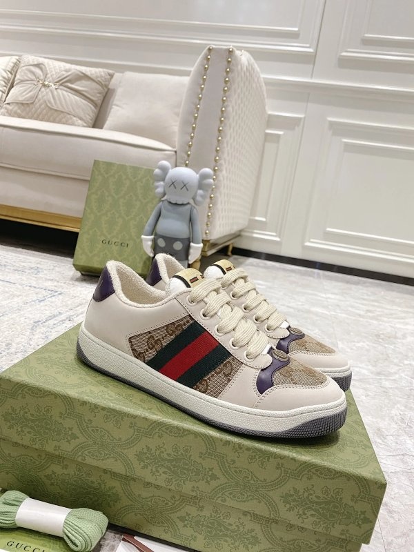 Gucci Sneakers White Beige Red Green Shoes
