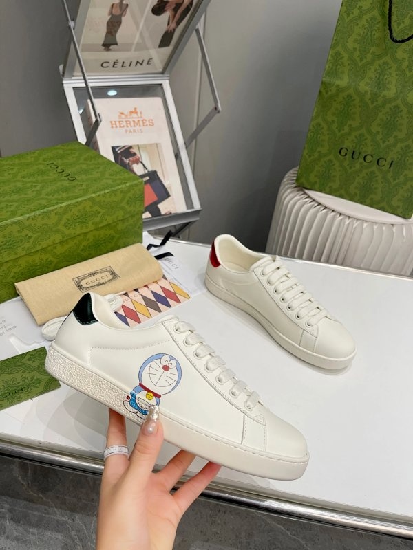 Gucci Sneakers with Cartoon Design, White, Shoes