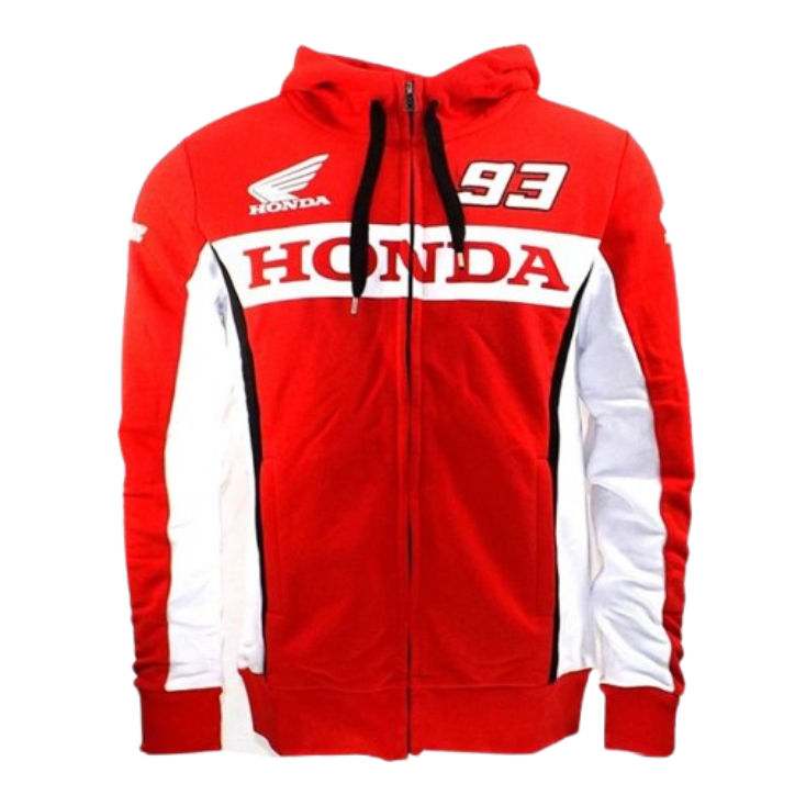 HONDA 93 Racing Zip Hoodie Red Hoodies