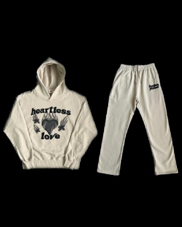 Heartless Love Hoodie and Pants Set, Cream, Hoodies