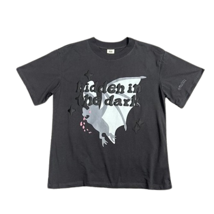 Hidden in the Dark Bat Graphic T-shirt, Gray, T-Shirt