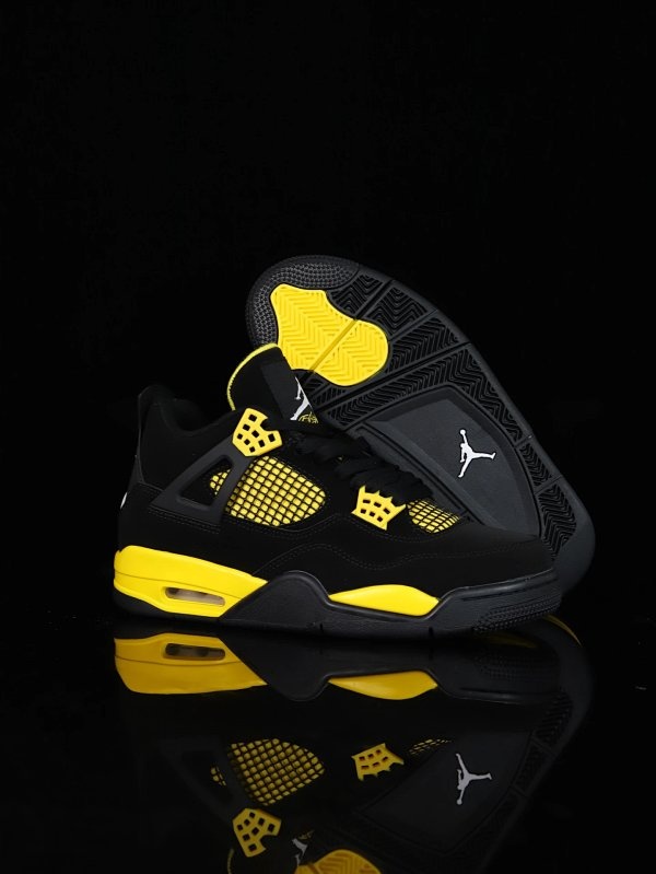Jordan Air Jordan 4 Retro Thunder Black Yellow Shoes