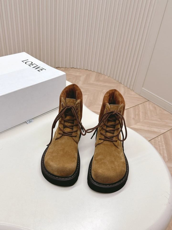 Loewe Suede Boots Tan Shoes