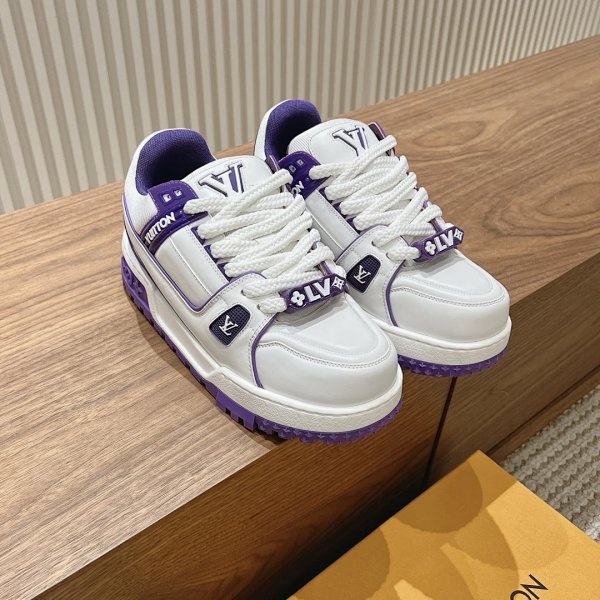 Louis Vuitton LV Trainer Sneaker White Purple Shoes