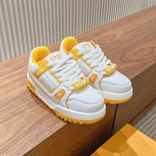 Louis Vuitton LV Trainer Sneakers White Orange Shoes