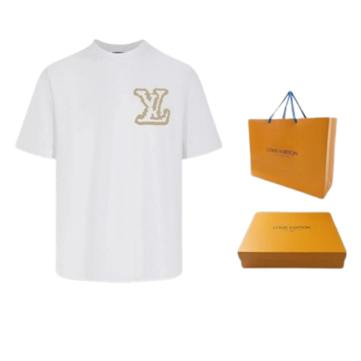Louis Vuitton Logo T-Shirt White T-Shirts -NO MIDDLEMAN!