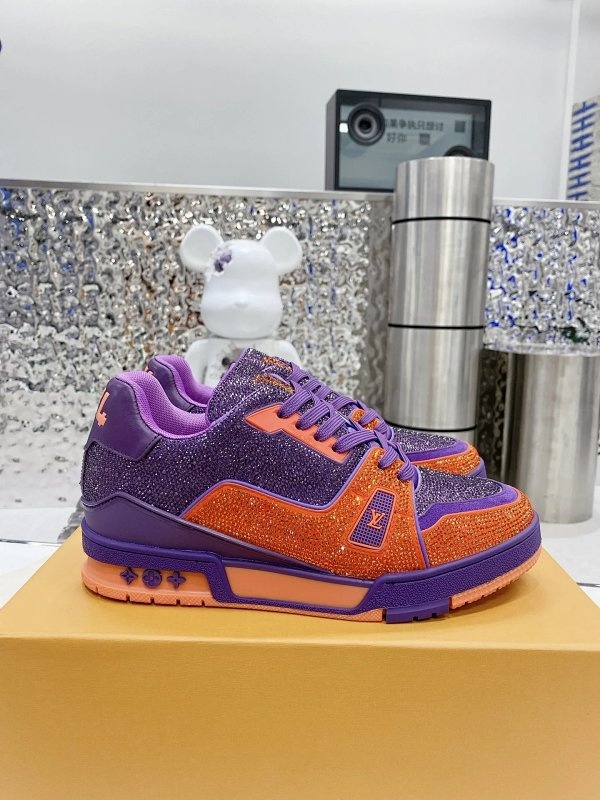 Louis Vuitton Sneakers Purple Orange Shoes