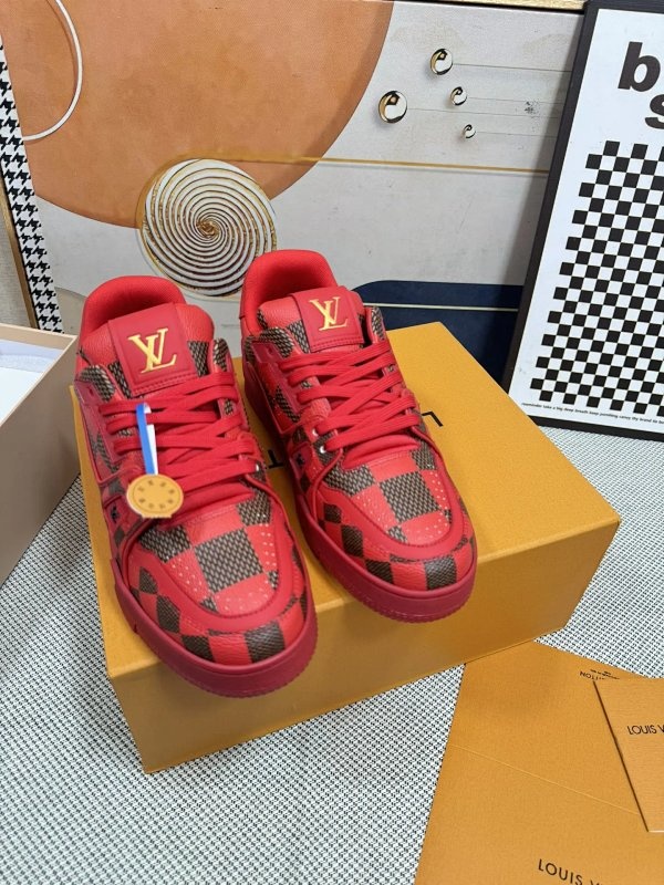 Louis Vuitton Sneakers Red Shoes