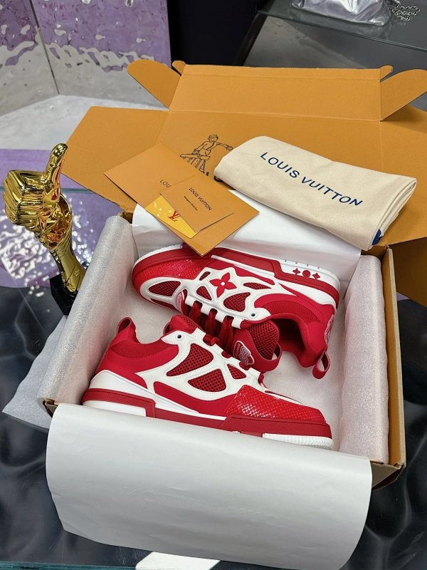 Louis Vuitton Sneakers Red Shoes
