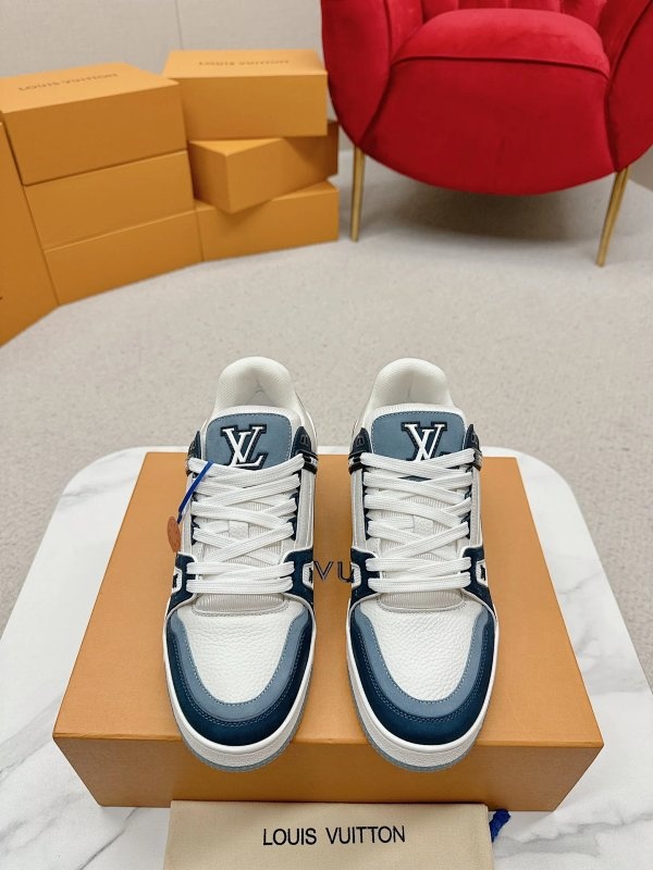 Louis Vuitton Sneakers White and Dark Blue Shoes
