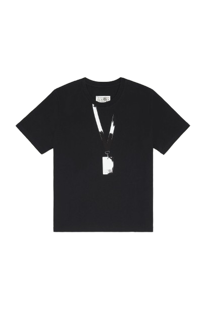 Maison Margiela Painted Lanyard Print T-Shirt Black T-Shirts