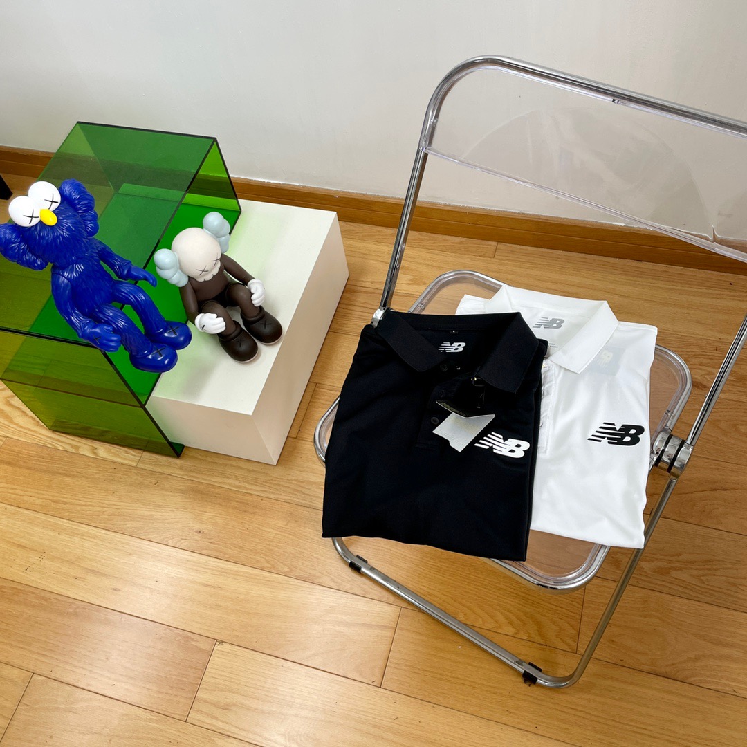 New Balance Polo Shirt Black & White
