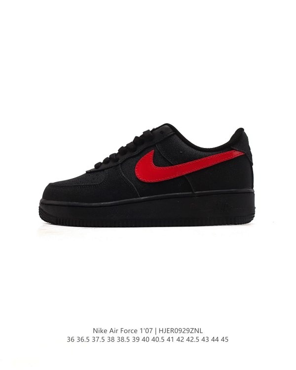 Nike Air Force 1'07 Black Red Shoes