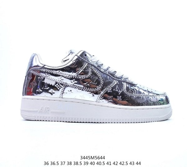 Nike Air Force 1 Silver Metallic Shoes