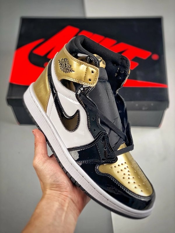 Nike Air Jordan 1 Black Gold Shoes